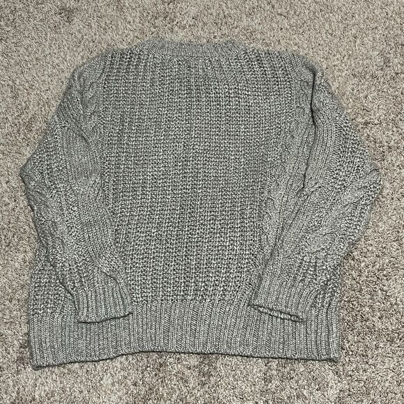 Massimo Dutti Lana Wool Blend Cable Knit Sweater Gray Metallic Women’s Small NWT - Picture 12 of 12